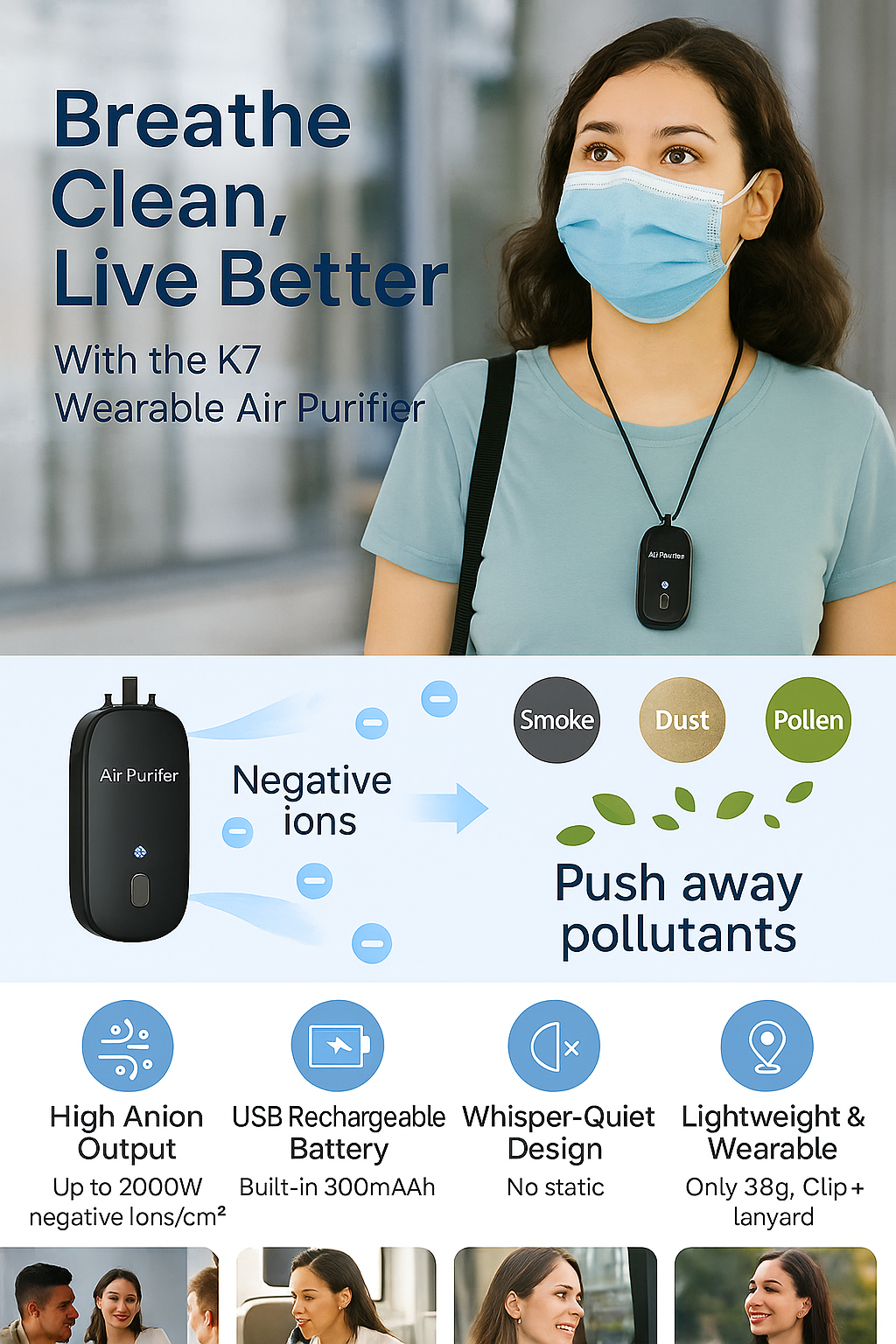 Karteazzy™ K7 Portable Neck Air Purifier